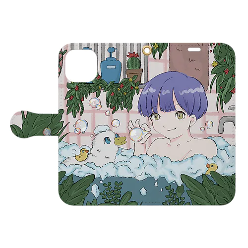 あわあわバスタイム Book-Style Smartphone Case