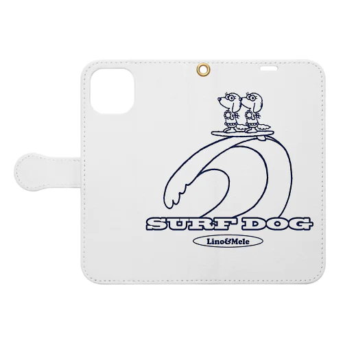 リノメレSURF DOGブルーライン Book-Style Smartphone Case