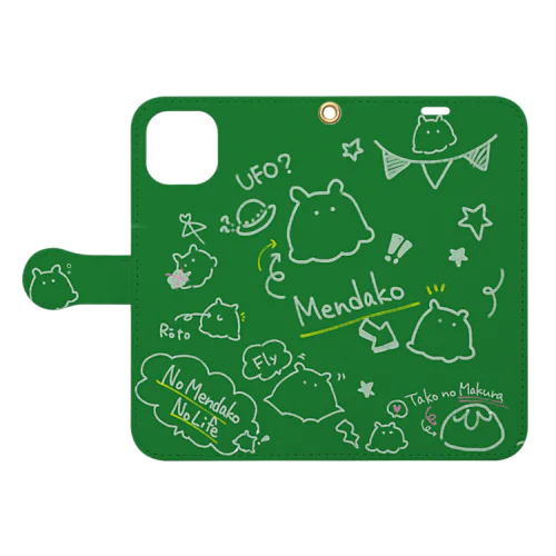 黒板風めんだこちゃん Book-Style Smartphone Case