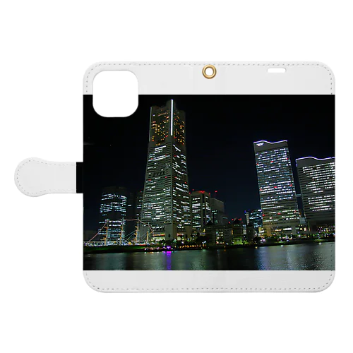 横浜みなとみらいの夜景 - Yokohama Minato-Mirai (Night view) - Book-Style Smartphone Case