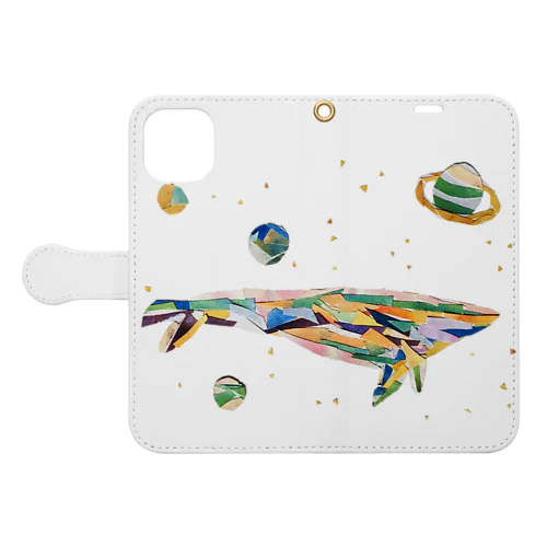 【全盲の絵描き】colorful whale 背景なし Book-Style Smartphone Case