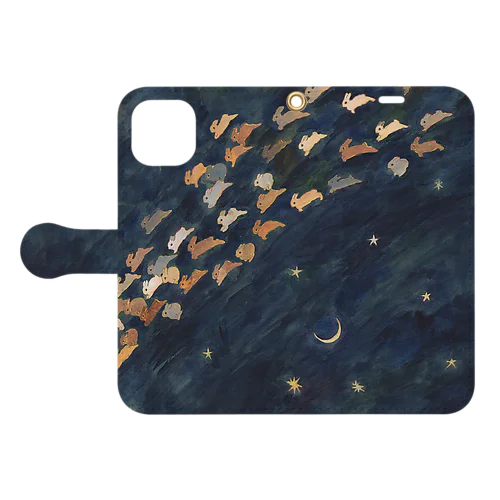 月と金星と流れ星 Book-Style Smartphone Case