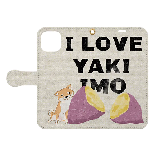 I LOVE YAKIIMO（赤柴） Book-Style Smartphone Case