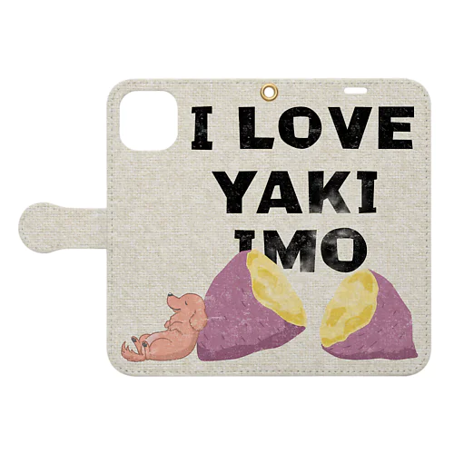 I LOVE YAKIIMO（レッド） Book-Style Smartphone Case