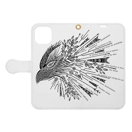 自由の鳥　Bird of freedom Book-Style Smartphone Case