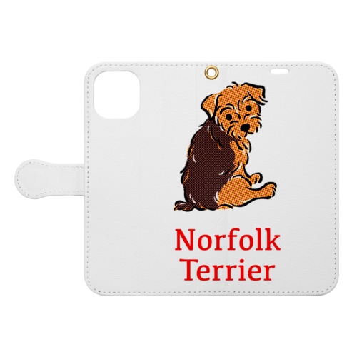 ふりむき犬（ドット）ブラタン Book-Style Smartphone Case