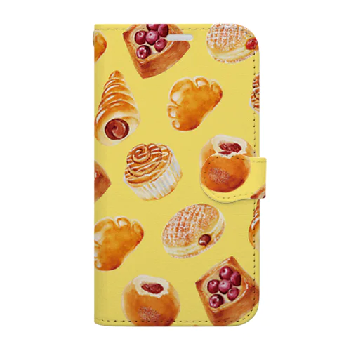 菓子パン大集合 クリーム Book-Style Smartphone Case