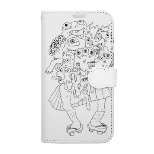 妖怪 顔だらけ Book-Style Smartphone Case