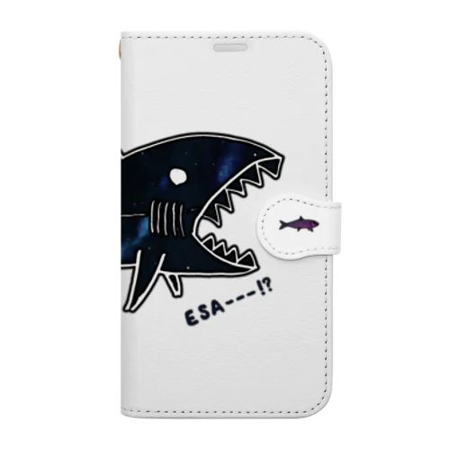 サメとイワシ(ホワイト) Book-Style Smartphone Case