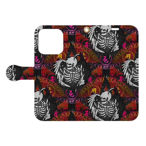 Fallen Angel of SKULL SEAMLESS PATTERN Book-Style Smartphone Case