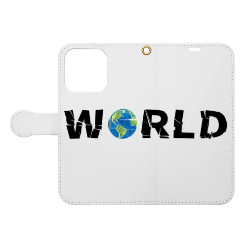 WORLD(英字＋１シリーズ) Book-Style Smartphone Case