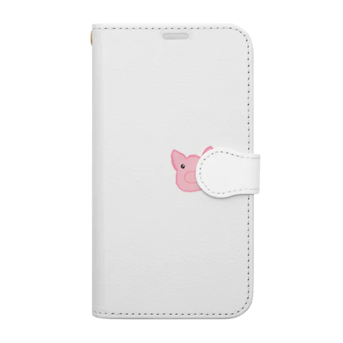 前をみつめるぶた Book-Style Smartphone Case