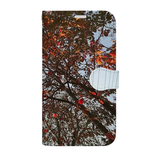 201910181619002　桜の紅葉 手帳型スマホケース