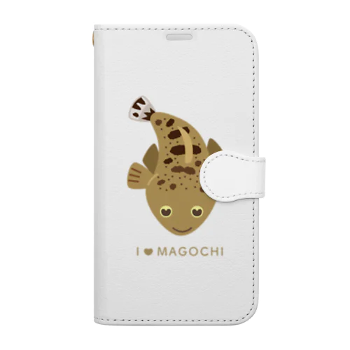 真鯒(まごち)の『マゴチン』( I LOVE MAGOCHI 版 ) produced by マゴチハンター Book-Style Smartphone Case