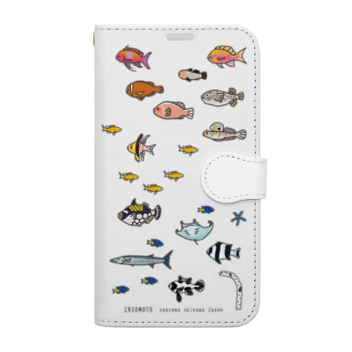 らくがきしまのなかま魚類（14-14plus,15-15plus） Book-Style Smartphone Case