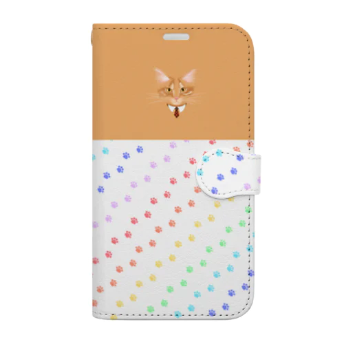 【ねこパレいろ】わんぽいんとれおんくん Book-Style Smartphone Case