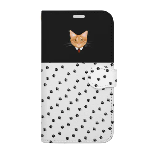 【くろ】わんぽいんとれおんくん Book-Style Smartphone Case