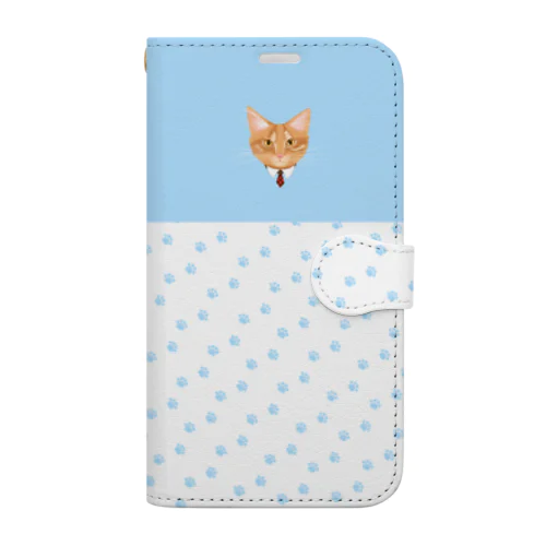 【みずいろ】わんぽいんとれおんくん Book-Style Smartphone Case