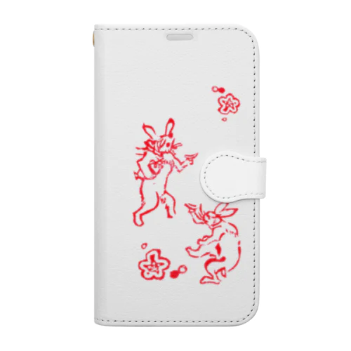 消しゴムハンコ　うさぎ Book-Style Smartphone Case