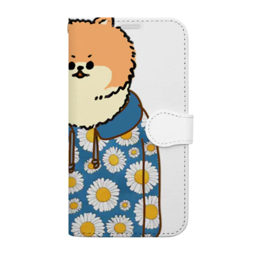 いぬ仮面くん（花柄） Book-Style Smartphone Case