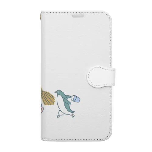 ペンギンと大掃除 Book-Style Smartphone Case