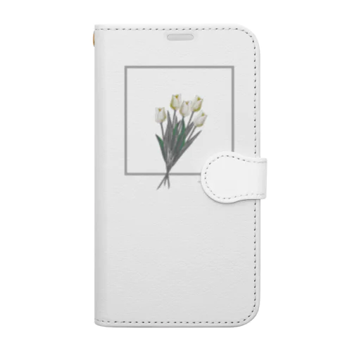 Hanataba , Cream Tulip Book-Style Smartphone Case