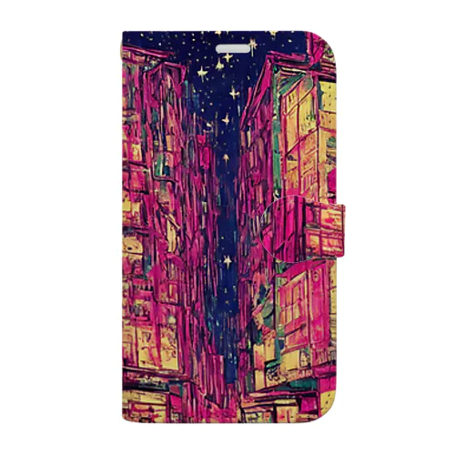 modern pink city Book-Style Smartphone Case