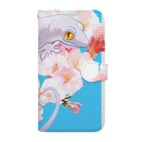 春待ち桜とニホンヤモリ Book-Style Smartphone Case