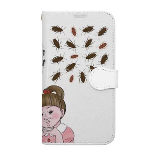 アリ🐜とゴキブリ🪳と友達女 手帳型スマホケース