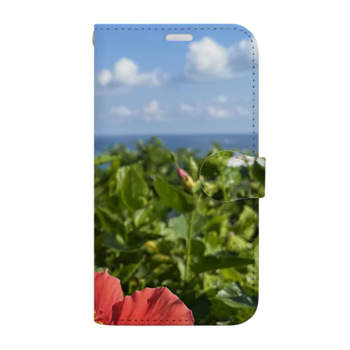 沖縄の海とハイビスカス Book-Style Smartphone Case