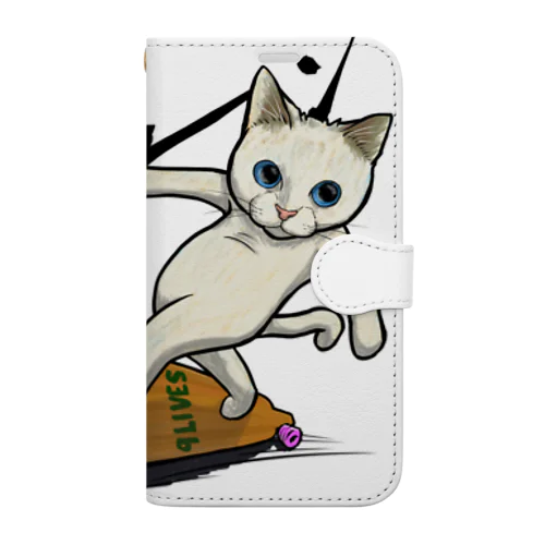 ロングボードねこ Book-Style Smartphone Case