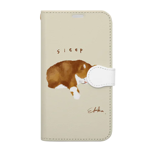 癒し居眠りネコ Book-Style Smartphone Case