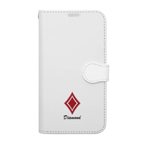 シンプル　ダイヤ　（レッド）　TYPE３ Book-Style Smartphone Case