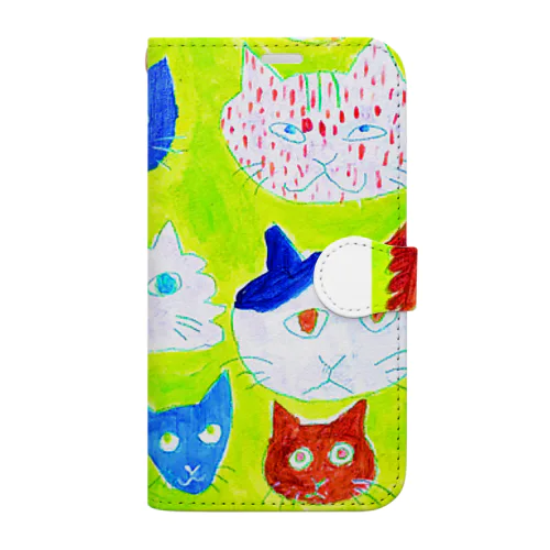 ゆるかわゆるかわご近所ねこ集合 Book-Style Smartphone Case