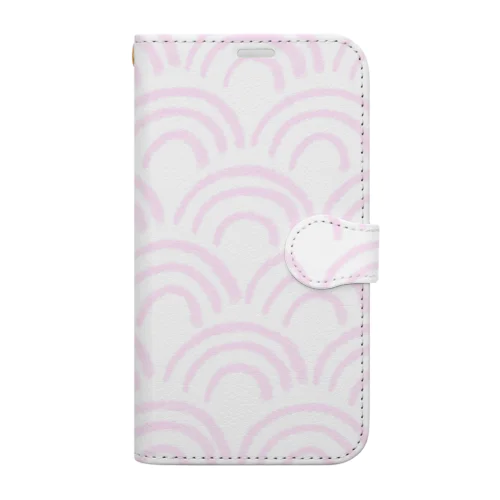 seigaiha(pink) Book-Style Smartphone Case