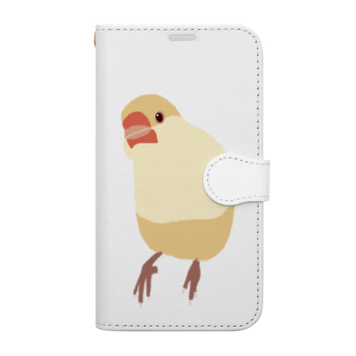 クリーム文鳥×クリームイノ文鳥 Book-Style Smartphone Case