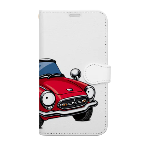 コミカルで昭和レトロなスポーツカー　ホンダS600 エスロク Book-Style Smartphone Case