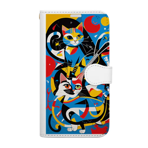 名画風の猫ver1 Book-Style Smartphone Case