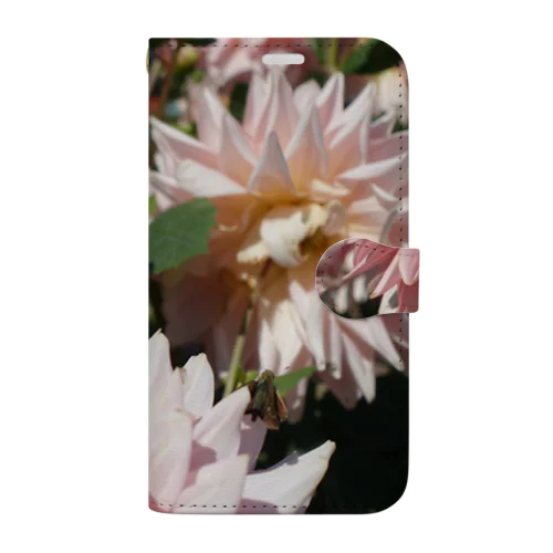 flower  pink 手帳型スマホケース