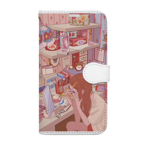 メイクする可愛いJK Book-Style Smartphone Case