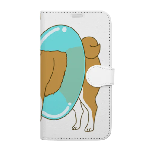 プールに行く気の柴犬 Book-Style Smartphone Case