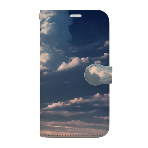 AIアート　雲多き青空 Book-Style Smartphone Case