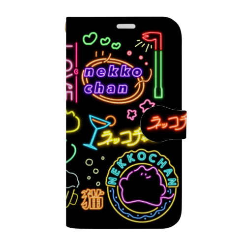 ネオンﾈｯｺﾁｬﾝMAX Book-Style Smartphone Case