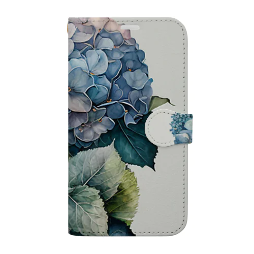 青い紫陽花 Book-Style Smartphone Case