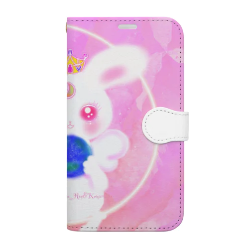 ホワイトRabbit Angel(シンメトリーeyes) Book-Style Smartphone Case