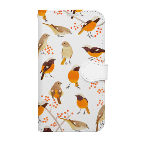 ジョウビタキとツルウメモドキ Book-Style Smartphone Case