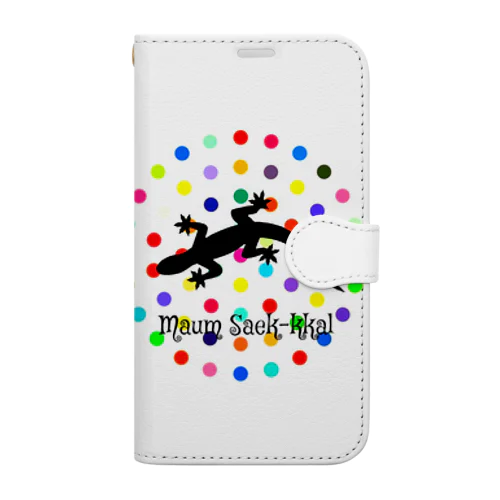 polka dots design LIZARD 手帳型スマホケース