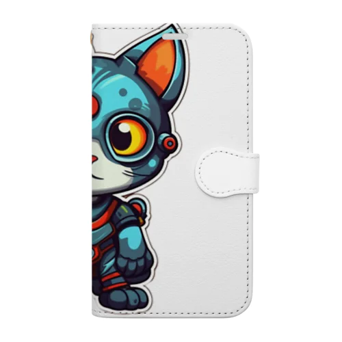 Cyber Blue Cat 《ブルーノ》 手帳型スマホケース