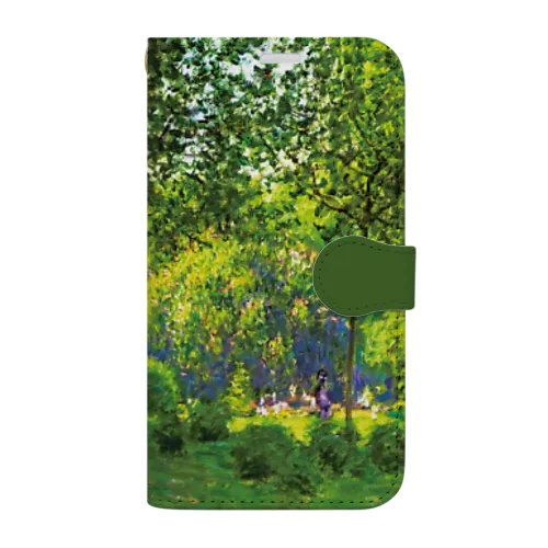 モネ モンソー公園 手帳型スマホケース 人気おしゃれ絵画iPhoneケース Book-Style Smartphone Case