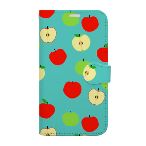 リンゴ柄B Book-Style Smartphone Case